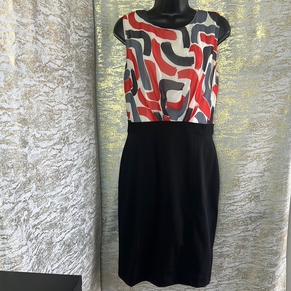 Banana Republic Casual Elegant Multicolor Sleeveless A-Line Dress Size 4 - Picture 2 of 14
